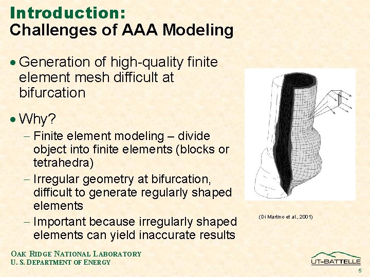 Introduction: Challenges of AAA Modeling · Generation of high-quality finite element mesh difficult at