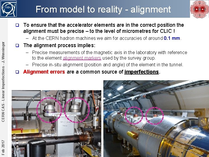 From model to reality - alignment q To ensure that the accelerator elements are