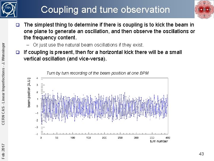 Coupling and tune observation Feb 2017 CERN CAS - Linear Imperfections - J. Wenninger