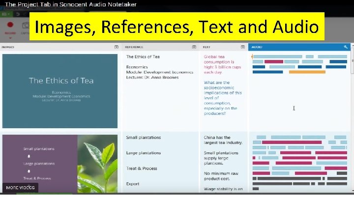 Images, References, Text and Audio 