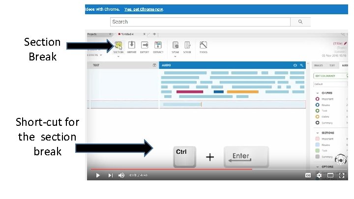 Section Break Short-cut for the section break 