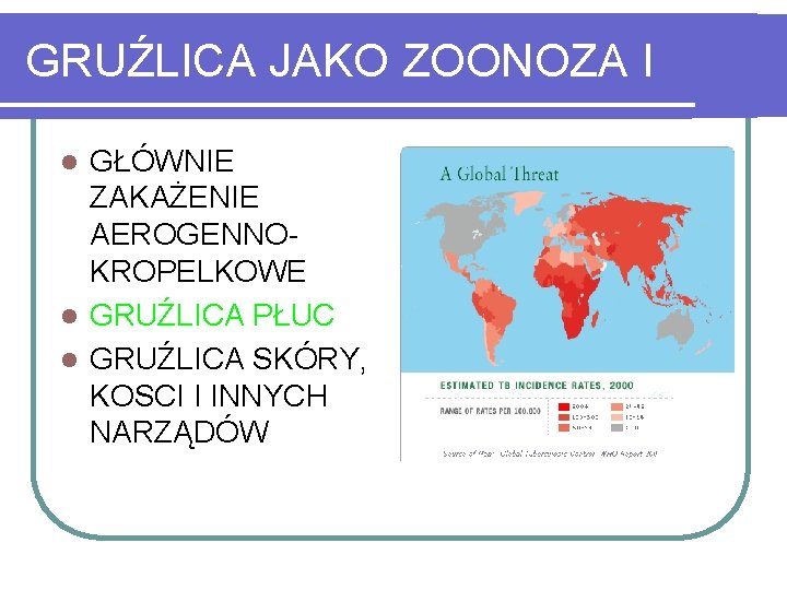 GRUŹLICA JAKO ZOONOZA I GŁÓWNIE ZAKAŻENIE AEROGENNOKROPELKOWE l GRUŹLICA PŁUC l GRUŹLICA SKÓRY, KOSCI