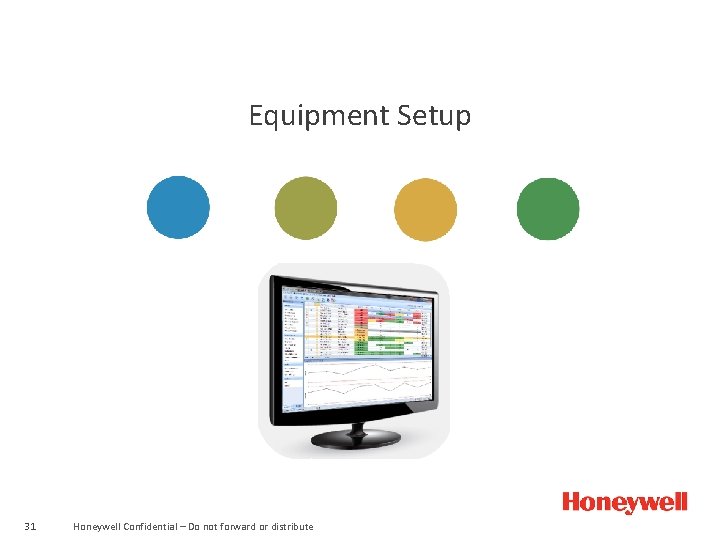 Equipment Setup 31 Honeywell Confidential – Do not forward or distribute 