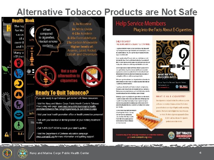 Alternative Tobacco Products are Not Safe Navy and Marine Corps Public Health Center 4