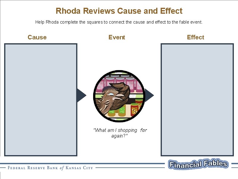 Rhoda Reviews Cause and Effect Help Rhoda complete the squares to connect the cause