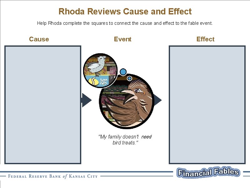 Rhoda Reviews Cause and Effect Help Rhoda complete the squares to connect the cause