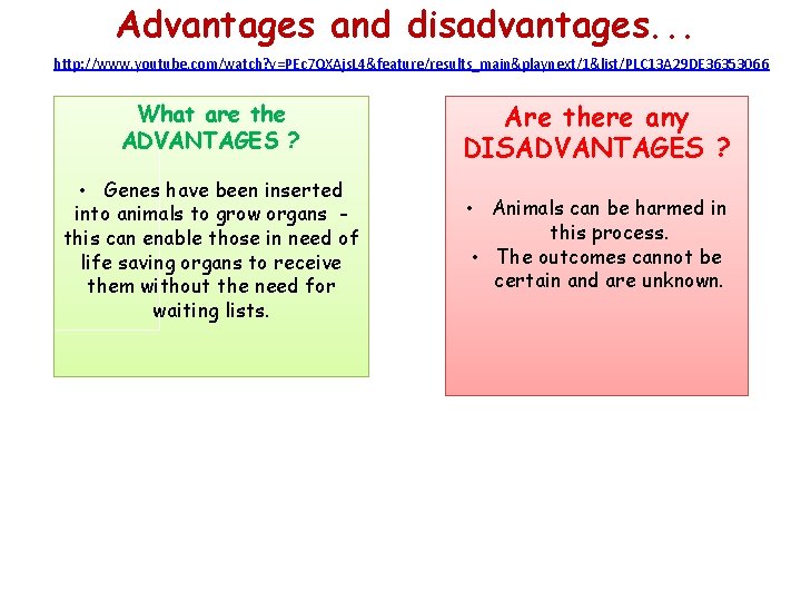 Advantages and disadvantages. . . http: //www. youtube. com/watch? v=PEc 7 QXAjs. L 4&feature/results_main&playnext/1&list/PLC