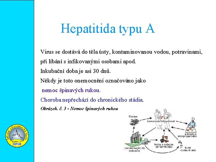 Hepatitida typu A Virus se dostává do těla ústy, kontaminovanou vodou, potravinami, při líbání