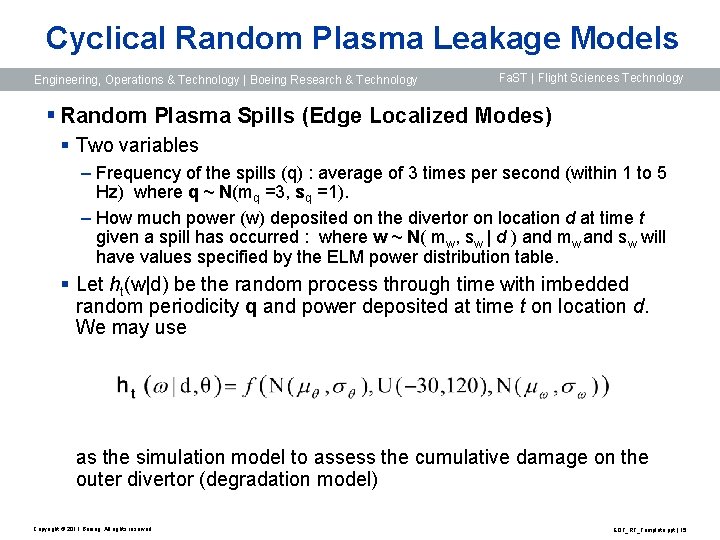 Cyclical Random Plasma Leakage Models Engineering, Operations & Technology | Boeing Research & Technology