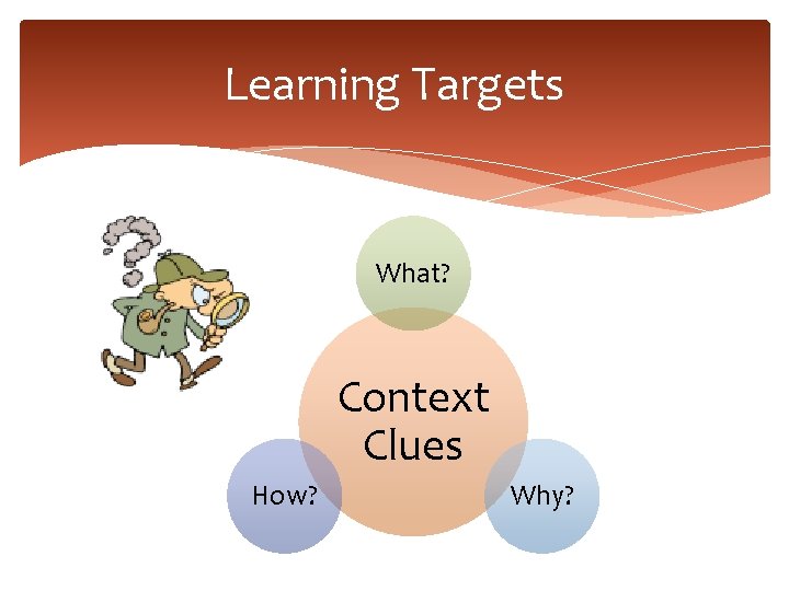 Learning Targets What? Context Clues How? Why? 