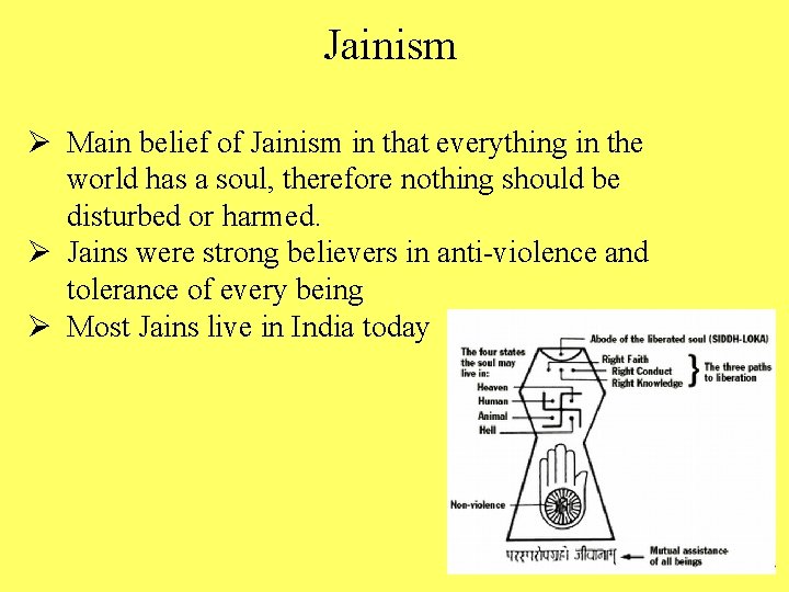 Jainism Ø Main belief of Jainism in that everything in the world has a