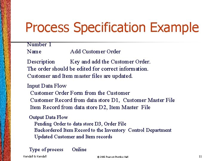 Process Specification Example Number 1 Name Add Customer Order Description Key and add the