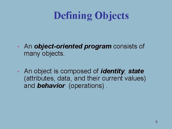 Overview of ObjectOriented Software Design and Java Programming