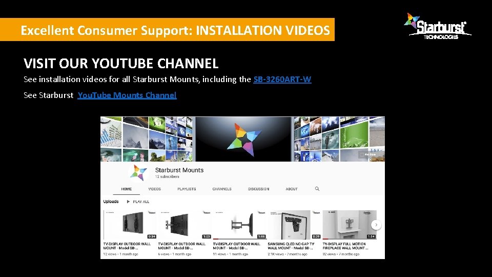 Excellent Consumer Support: INSTALLATION VIDEOS VISIT OUR YOUTUBE CHANNEL See installation videos for all