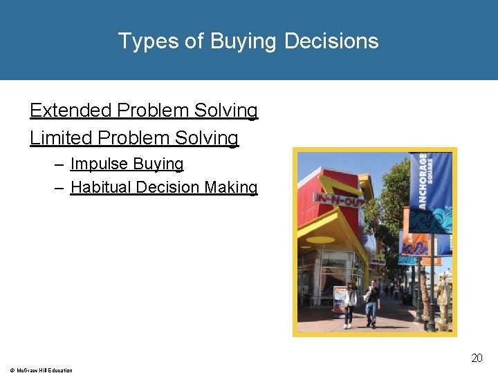 Types of Buying Decisions Extended Problem Solving Limited Problem Solving – Impulse Buying –