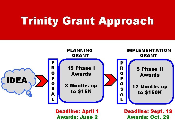 Trinity Grant Approach PLANNING GRANT IDEA P R O P O S A L