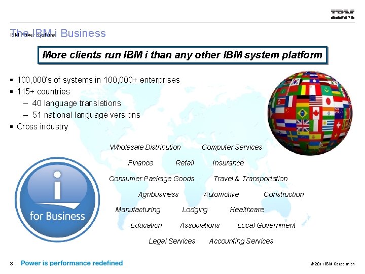 IBM Power Systemsi Business The IBM More clients run IBM i than any other