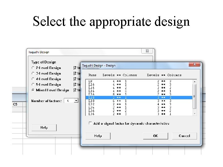 Select the appropriate design Select the appropriate design