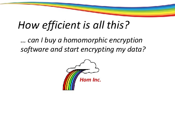 How efficient is all this? … can I buy a homomorphic encryption software and