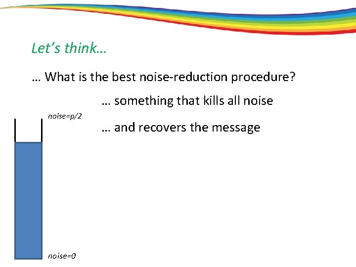 Let’s think… … What is the best noise-reduction procedure? … something that kills all
