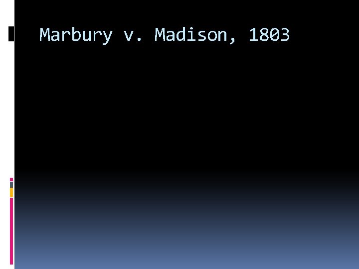 Marbury v. Madison, 1803 