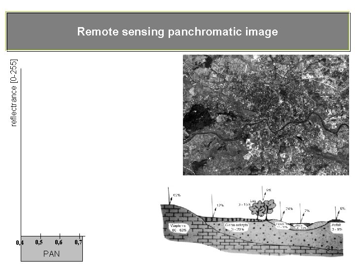 reflectrance [0 -255] Remote sensing panchromatic image 0, 4 0, 5 0, 6 PAN