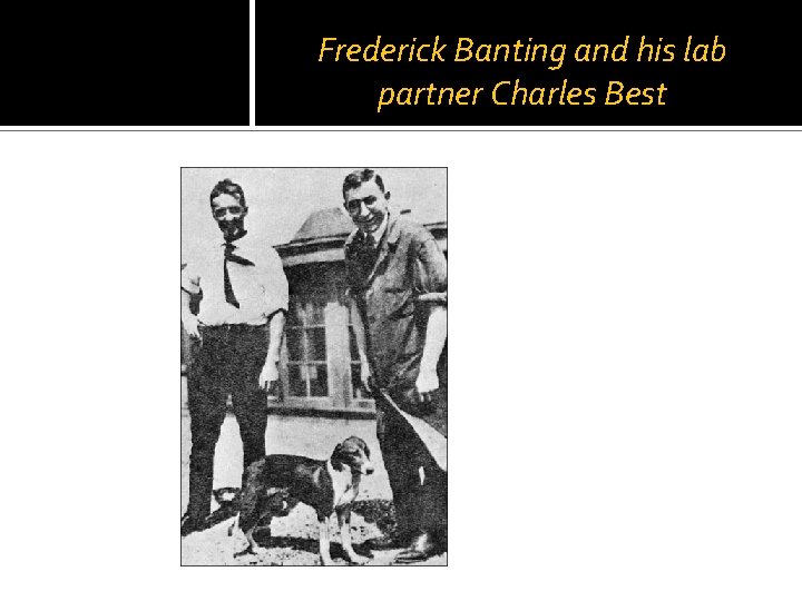 Frederick Banting and his lab partner Charles Best 