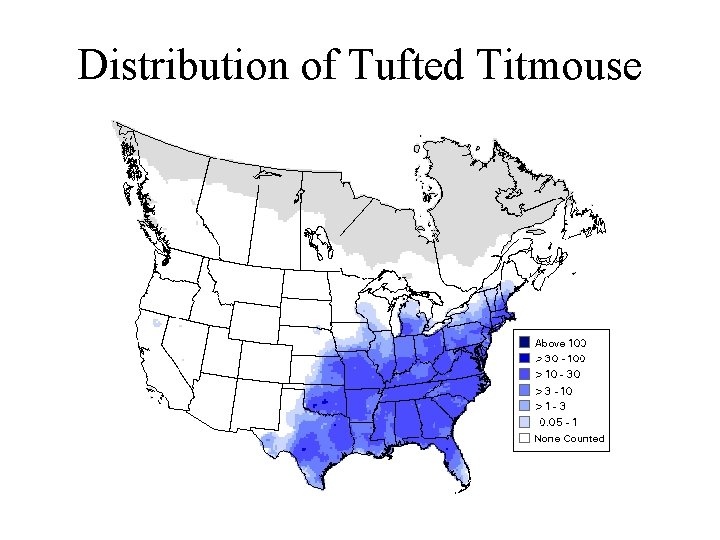 Distribution of Tufted Titmouse 