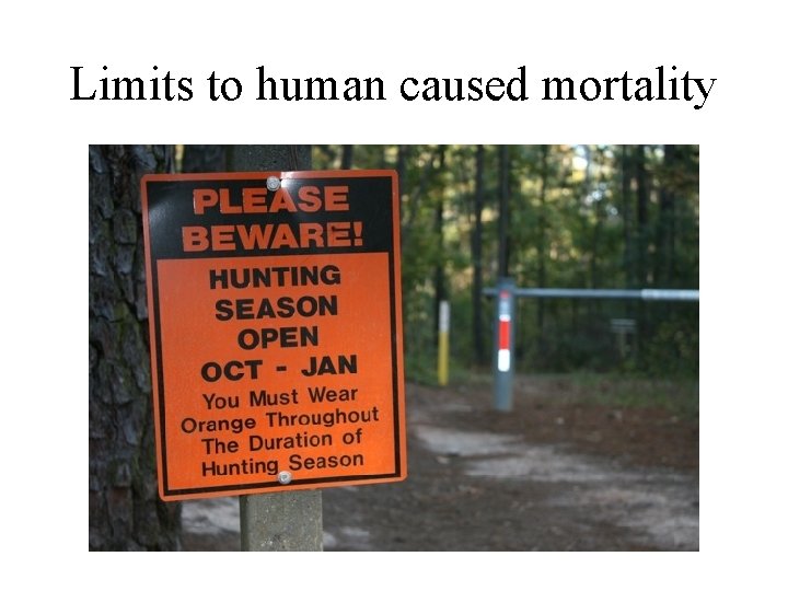 Limits to human caused mortality 