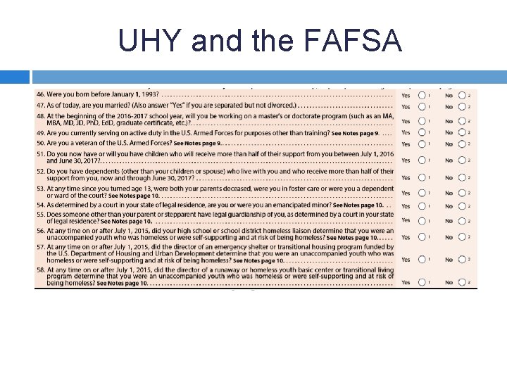UHY and the FAFSA 