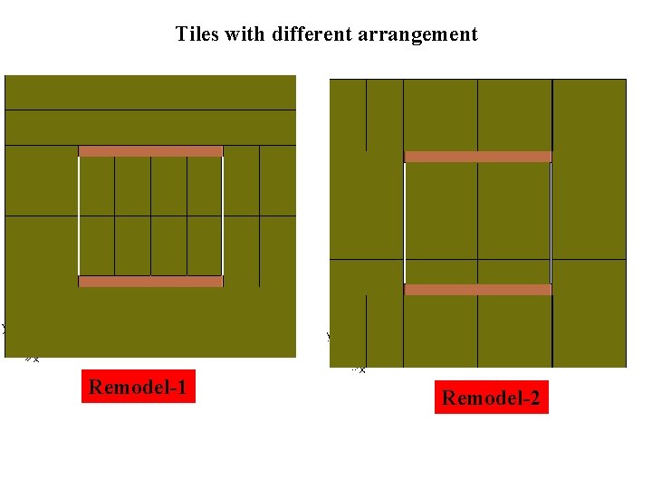 Tiles with different arrangement Remodel-1 Remodel-2 