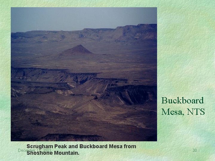 Buckboard Mesa, NTS Scrugham Peak and Buckboard Mesa from Shoshone Mountain. December 11, 2003