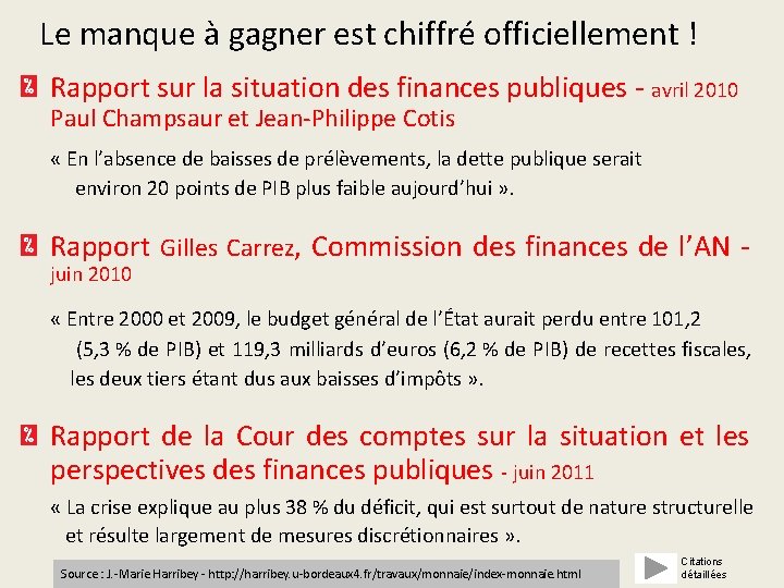 Le manque à gagner est chiffré officiellement ! Rapport sur la situation des finances Le manque à gagner est chiffré officiellement ! Rapport sur la situation des finances