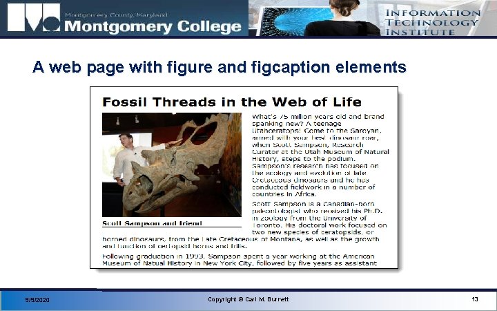 A web page with figure and figcaption elements 9/9/2020 Copyright © Carl M. Burnett