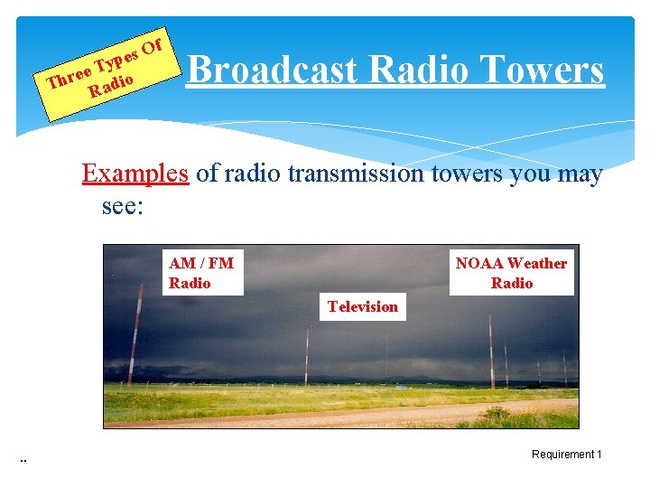 f s. O e p Ty e e Thr Radio Broadcast Radio Towers Examples