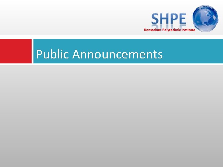 Public Announcements 