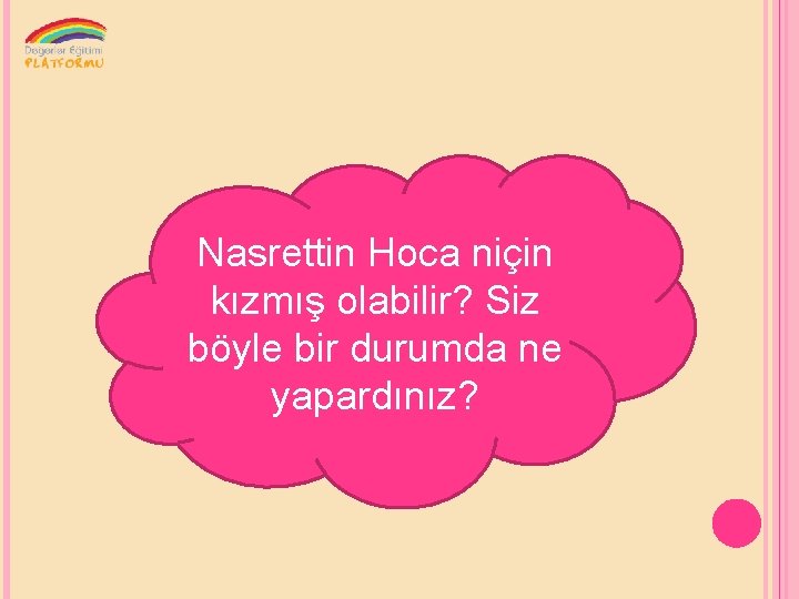 Nasrettin Hoca niçin kızmış olabilir? Siz böyle bir durumda ne yapardınız? 