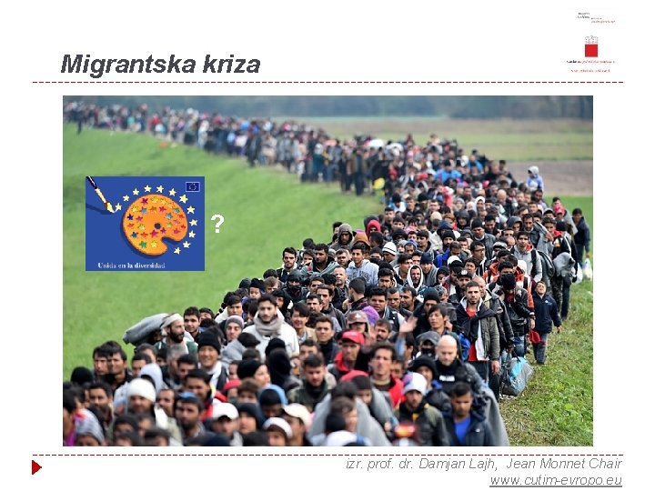 Migrantska kriza ? izr. prof. dr. Damjan Lajh, Jean Monnet Chair www. cutim-evropo. eu