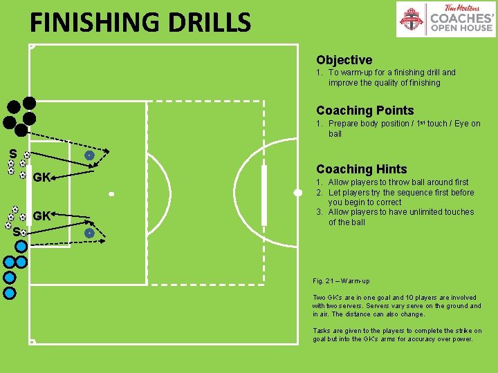 FINISHING DRILLS Objective 1. To warm-up for a finishing drill and improve the quality