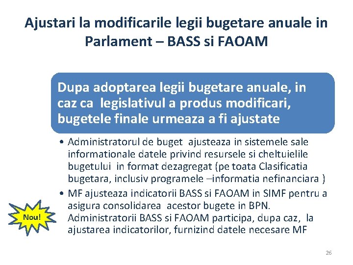 Ajustari la modificarile legii bugetare anuale in Parlament – BASS si FAOAM Dupa adoptarea