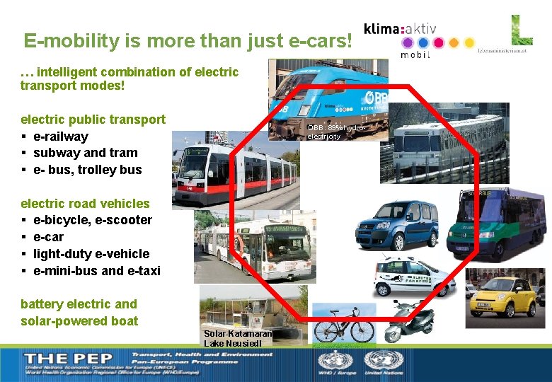 E-mobility is more than just e-cars! … intelligent combination of electric transport modes! electric