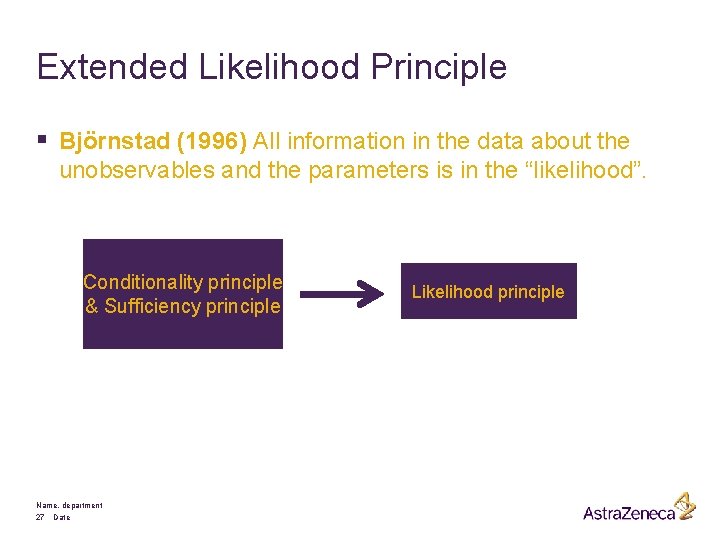 Extended Likelihood Principle § Björnstad (1996) All information in the data about the unobservables