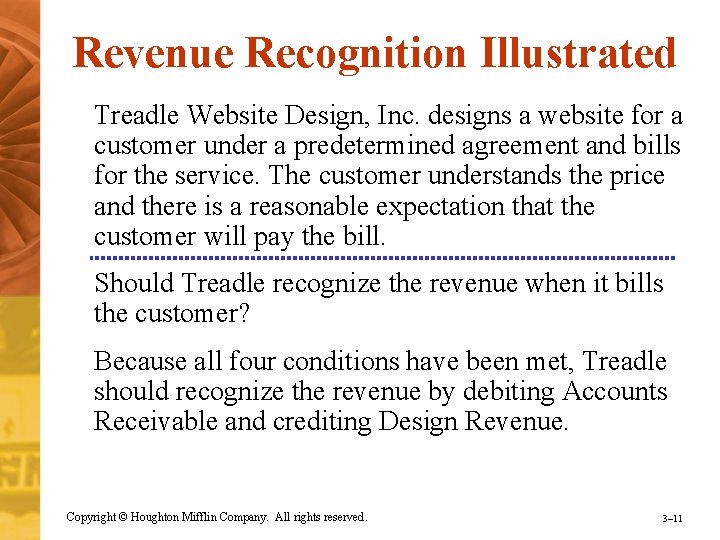 Revenue Recognition Illustrated Treadle Website Design, Inc. designs a website for a customer under