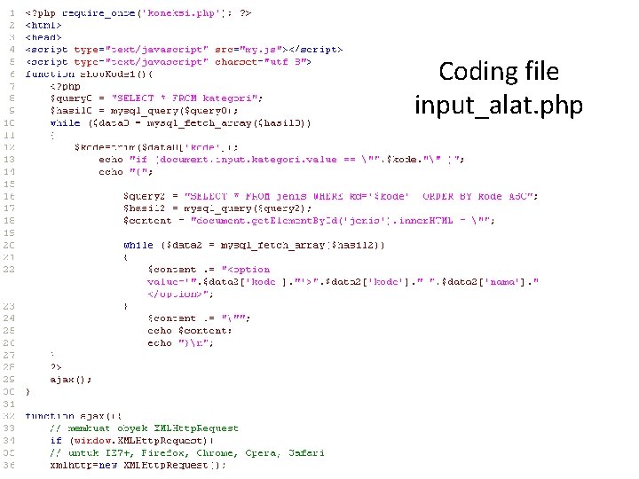Coding file input_alat. php 
