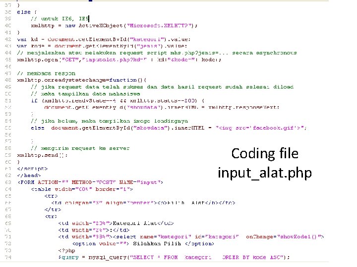 Coding file input_alat. php 