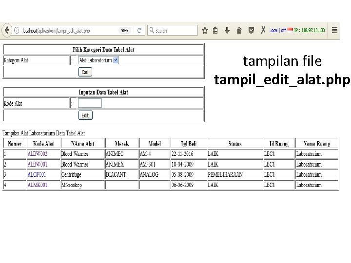 tampilan file tampil_edit_alat. php 