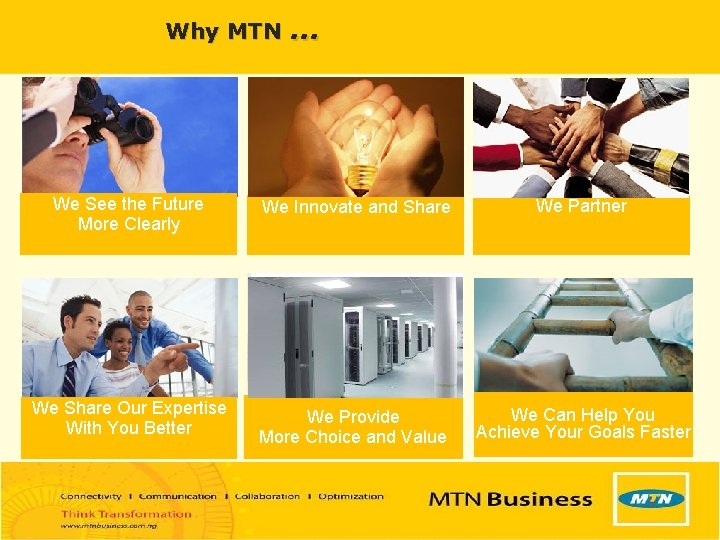 Why MTN We See the Future More Clearly We Share Our Expertise With You