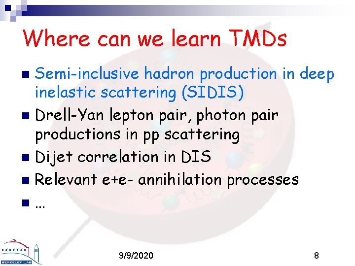 Where can we learn TMDs Semi-inclusive hadron production in deep inelastic scattering (SIDIS) n