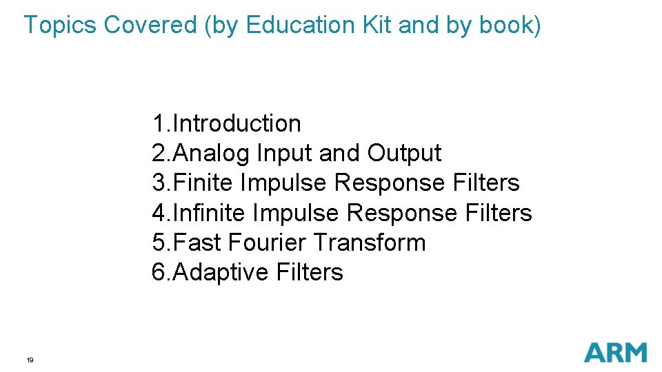 Topics Covered (by Education Kit and by book) 1. Introduction 2. Analog Input and