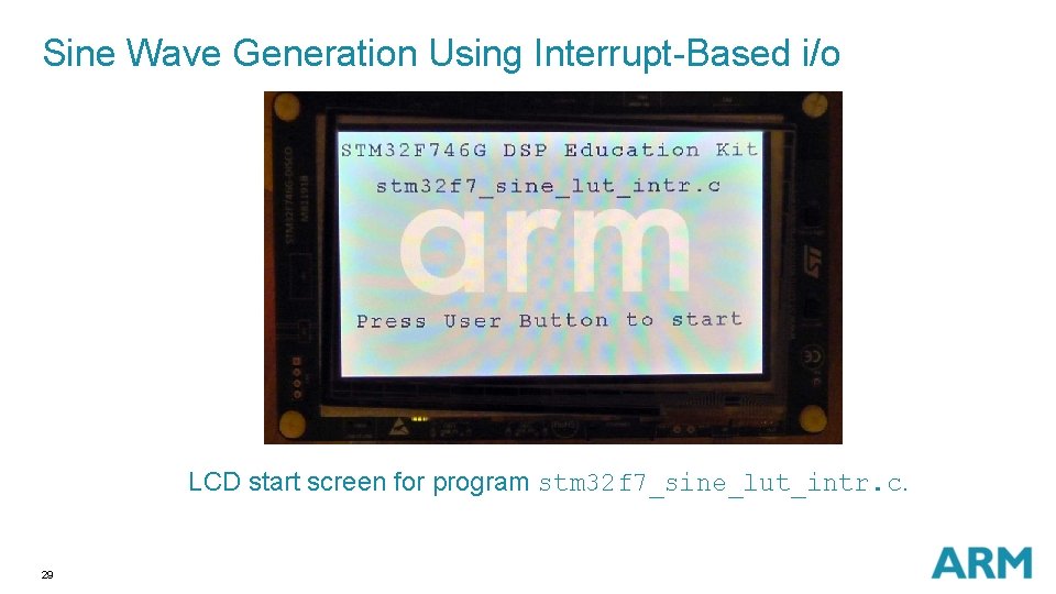 Sine Wave Generation Using Interrupt-Based i/o LCD start screen for program stm 32 f
